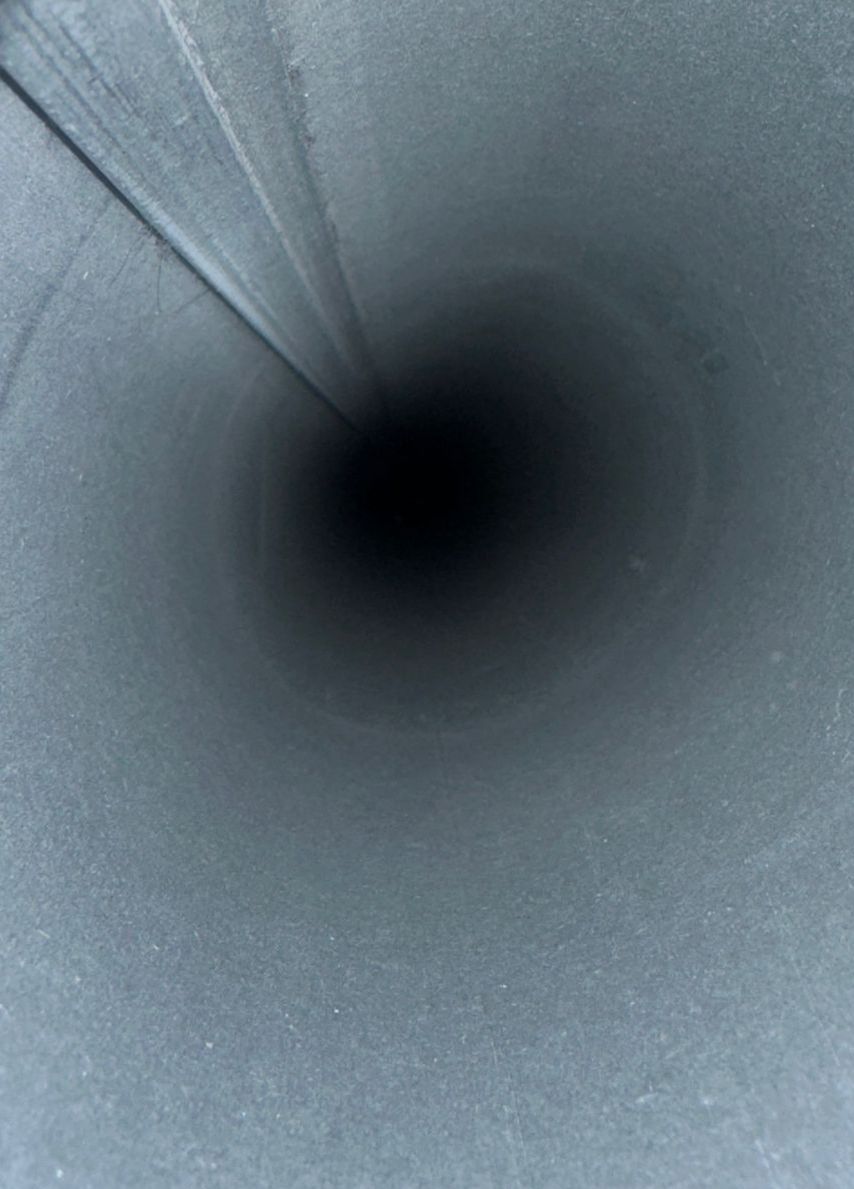 Dryer vent interior after cleaning