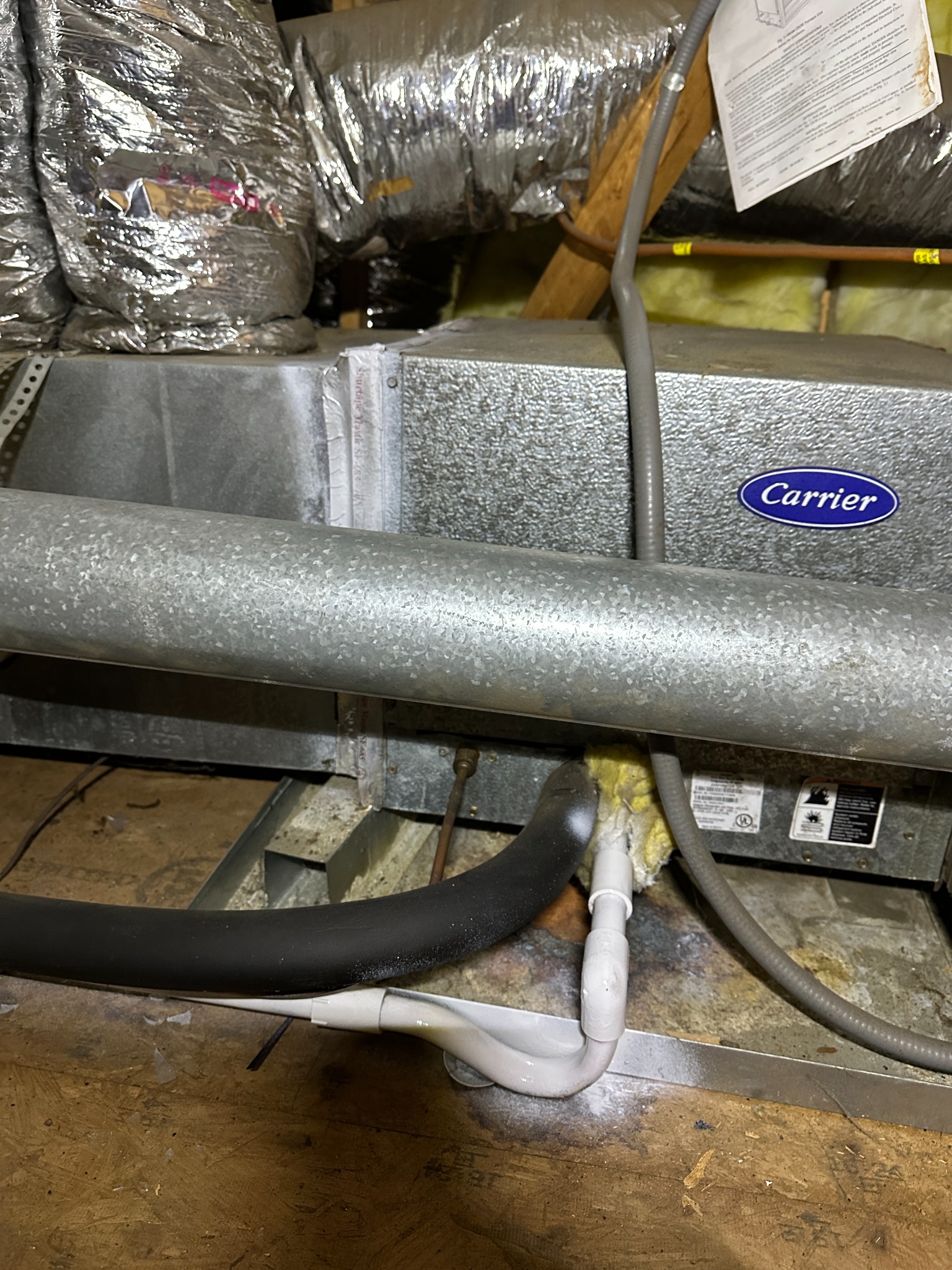 Furnace and air handler before deep cleaning and UV install